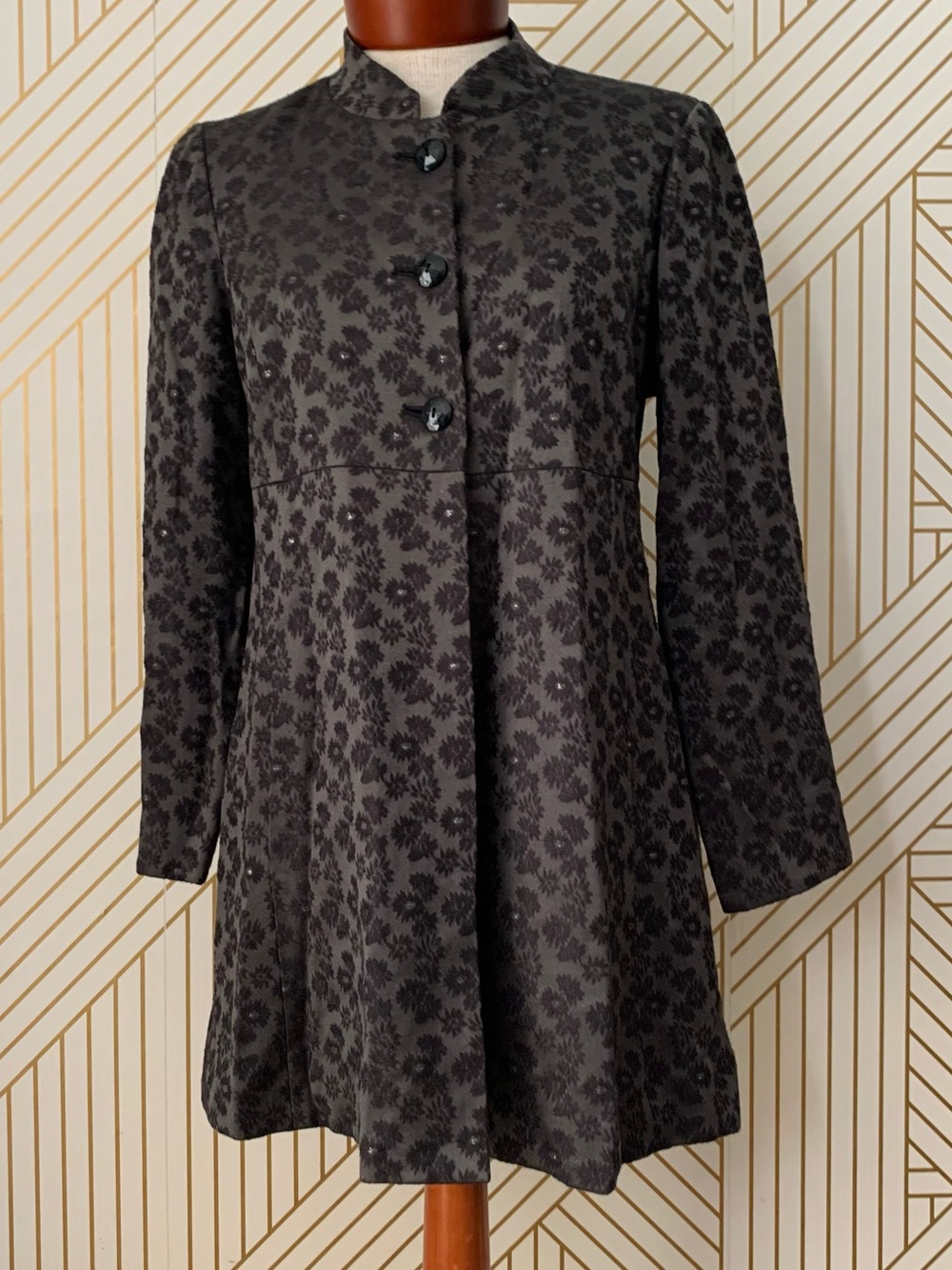 Kimchi Blue floral jacquard lightweight cotton blend coat Blazer Cardigan retro